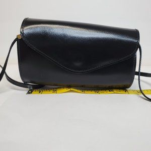 Fabian Small Black Genuine Leather Shoulder Crossbody Bag Made in Italy